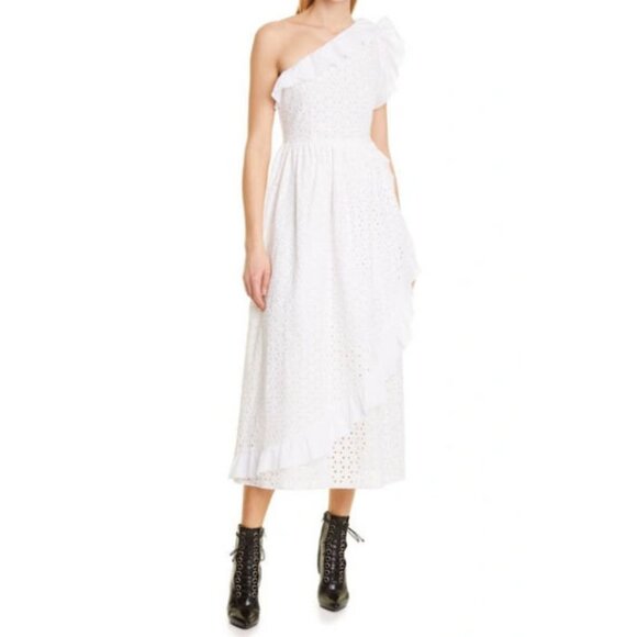 Batsheva JUDE White Eyelet One-Shoulder Dress - 16 - Picture 16 of 16